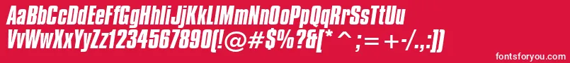 CompactaBoldItalicBt Font – White Fonts on Red Background