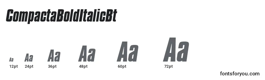 CompactaBoldItalicBt Font Sizes