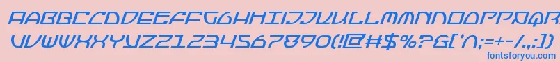 フォントJumptroopscondital – ピンクの背景に青い文字