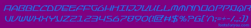 フォントJumptroopscondital – 紫色の背景に青い文字