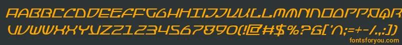 フォントJumptroopscondital – 黒い背景にオレンジの文字