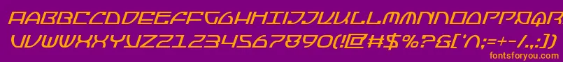 フォントJumptroopscondital – 紫色の背景にオレンジのフォント