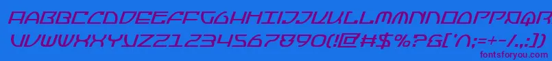 フォントJumptroopscondital – 紫色のフォント、青い背景