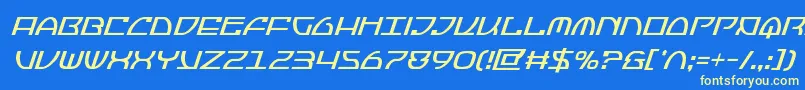 フォントJumptroopscondital – 黄色の文字、青い背景