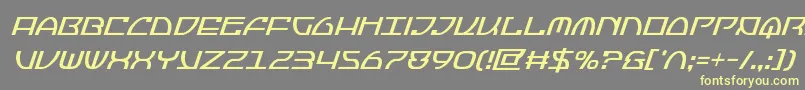 フォントJumptroopscondital – 黄色のフォント、灰色の背景