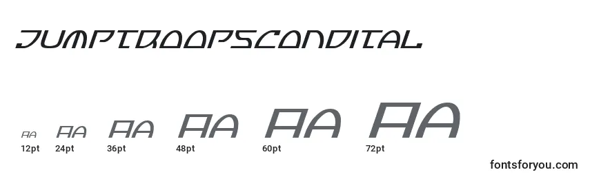 Jumptroopscondital Font Sizes