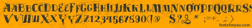 Vtks Velhos Tempos-Schriftart – Schwarze Schriften auf orangefarbenem Hintergrund