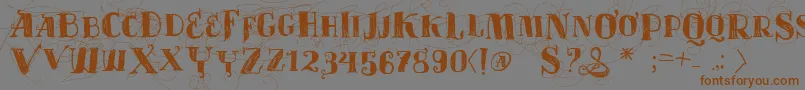 Vtks Velhos Tempos-Schriftart – Braune Schriften auf grauem Hintergrund