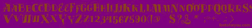 Vtks Velhos Tempos Font – Brown Fonts on Purple Background