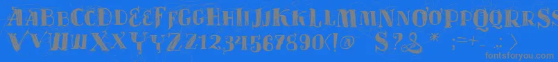 Vtks Velhos Tempos Font – Gray Fonts on Blue Background