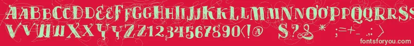 Vtks Velhos Tempos Font – Green Fonts on Red Background