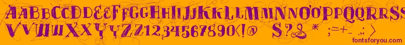 Vtks Velhos Tempos Font – Purple Fonts on Orange Background