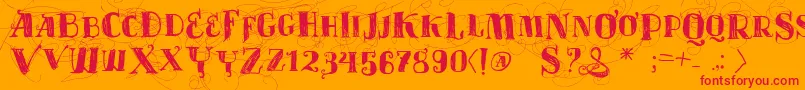 Vtks Velhos Tempos Font – Red Fonts on Orange Background