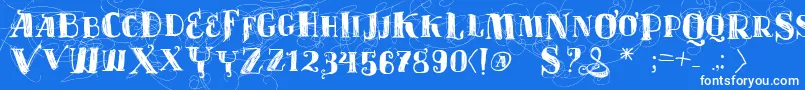 Vtks Velhos Tempos Font – White Fonts on Blue Background