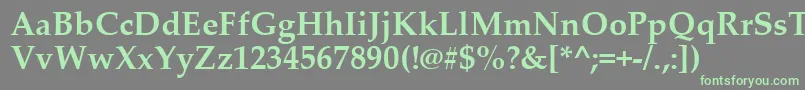 PalatinoLinotypeРџРѕР»СѓР¶РёСЂРЅС‹Р№ Font – Green Fonts on Gray Background