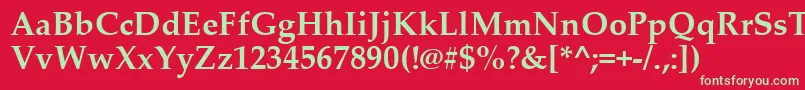 PalatinoLinotypeРџРѕР»СѓР¶РёСЂРЅС‹Р№ Font – Green Fonts on Red Background