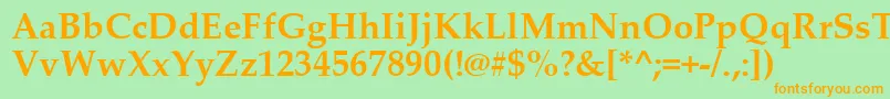 Fonte PalatinoLinotypeРџРѕР»СѓР¶РёСЂРЅС‹Р№ – fontes laranjas em um fundo verde