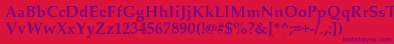 PalatinoLinotypeРџРѕР»СѓР¶РёСЂРЅС‹Р№ Font – Purple Fonts on Red Background