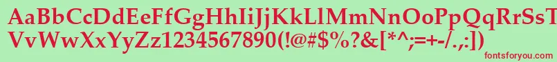 PalatinoLinotypeРџРѕР»СѓР¶РёСЂРЅС‹Р№ Font – Red Fonts on Green Background