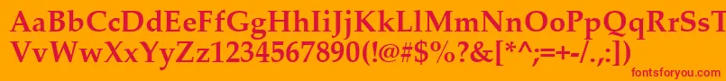 PalatinoLinotypeРџРѕР»СѓР¶РёСЂРЅС‹Р№ Font – Red Fonts on Orange Background
