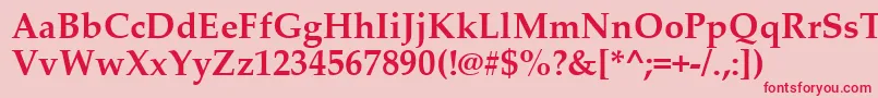 PalatinoLinotypeРџРѕР»СѓР¶РёСЂРЅС‹Р№ Font – Red Fonts on Pink Background