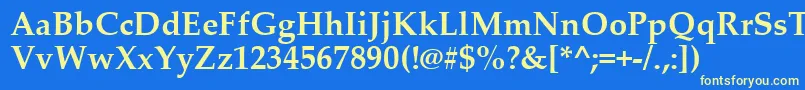 PalatinoLinotypeРџРѕР»СѓР¶РёСЂРЅС‹Р№ Font – Yellow Fonts on Blue Background