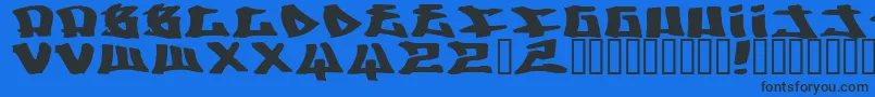 Writers2 Font – Black Fonts on Blue Background