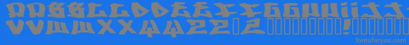 フォントWriters2 – 青い背景に灰色の文字