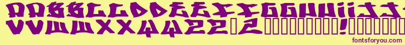 Writers2 Font – Purple Fonts on Yellow Background