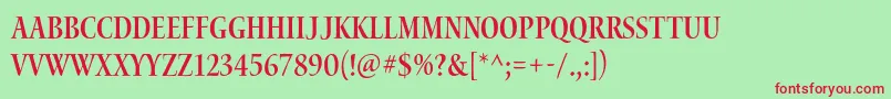 WaterstitlingproSbcn-Schriftart – Rote Schriften auf grünem Hintergrund