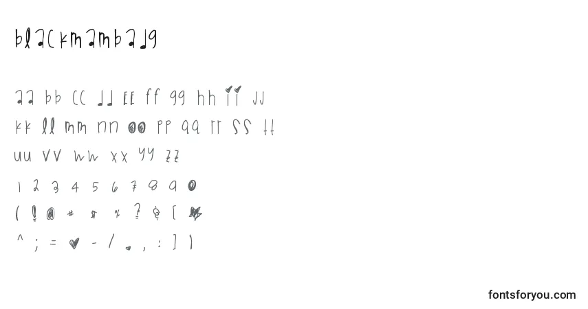 Schriftart Blackmambadg – Alphabet, Zahlen, spezielle Symbole