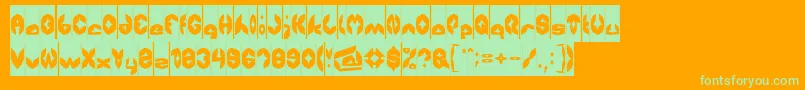 AirplaneInverse Font – Green Fonts on Orange Background