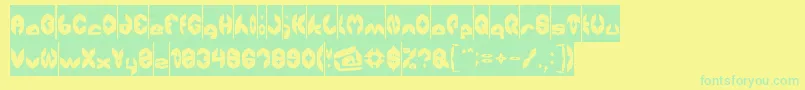 AirplaneInverse Font – Green Fonts on Yellow Background