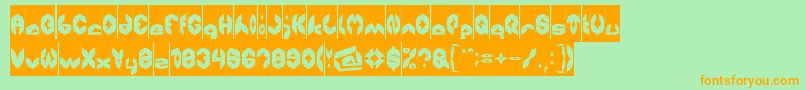 AirplaneInverse Font – Orange Fonts on Green Background