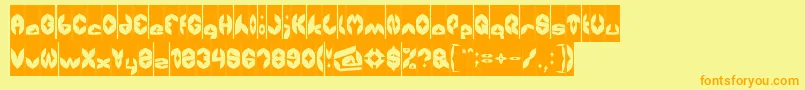 AirplaneInverse Font – Orange Fonts on Yellow Background