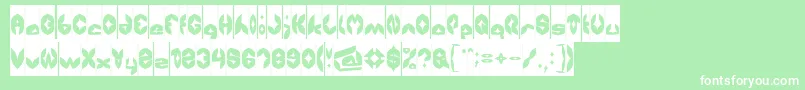 Fonte AirplaneInverse – fontes brancas em um fundo verde