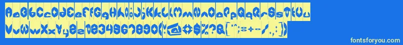 フォントAirplaneInverse – 黄色の文字、青い背景