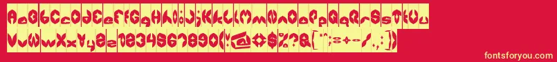 Fonte AirplaneInverse – fontes amarelas em um fundo vermelho