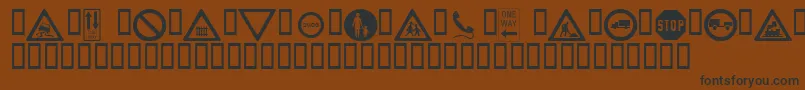 Шрифт Wmroadsigns – чёрные шрифты на коричневом фоне