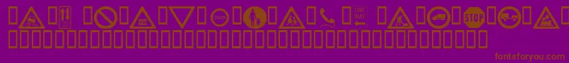 Wmroadsigns Font – Brown Fonts on Purple Background