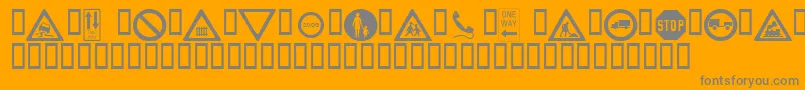 Wmroadsigns Font – Gray Fonts on Orange Background