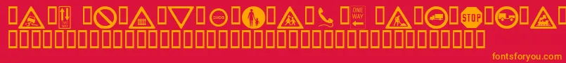 Подробнее о шрифте Wmroadsigns Шрифт Wmroadsigns – оранжевые шрифты на красном фоне