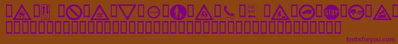 Wmroadsigns Font – Purple Fonts on Brown Background