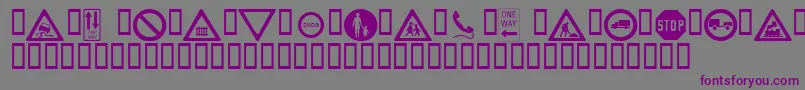 Wmroadsigns Font – Purple Fonts on Gray Background