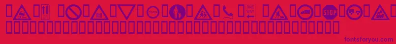 Wmroadsigns Font – Purple Fonts on Red Background