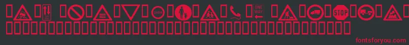 Wmroadsigns Font – Red Fonts on Black Background