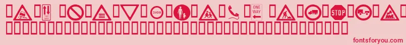 Wmroadsigns Font – Red Fonts on Pink Background