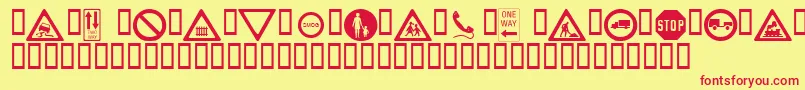 Police Wmroadsigns – polices rouges sur fond jaune