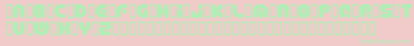DepthChargeSemiphat Font – Green Fonts on Pink Background