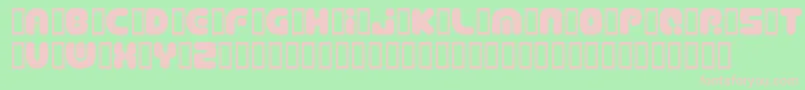 DepthChargeSemiphat-fontti – vaaleanpunaiset fontit vihreällä taustalla